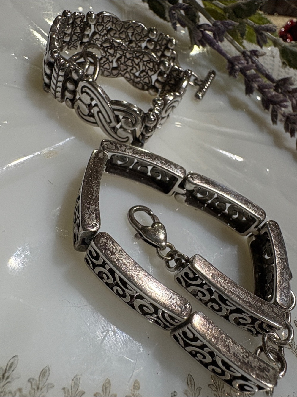 2 Brighton Bracelets one is toggle style Deco design